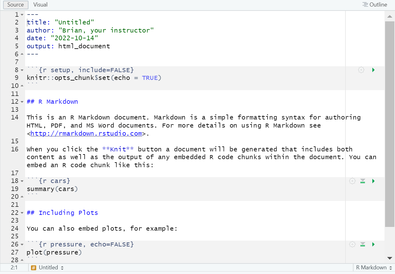 R Mardown example file
